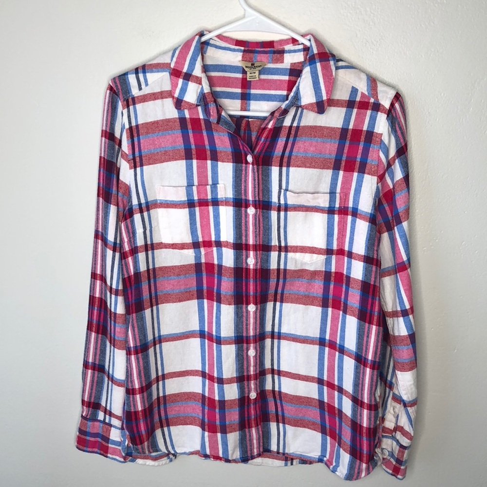 Woolrich Pink plaid flannel button down shirt
